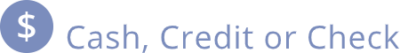 Cash, Credit, or Check